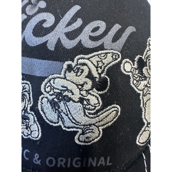 VTG Y2K Disney Mickey Mouse Classic Black Authentic Baseball Cap Hat Strapback - Picture 11 of 16